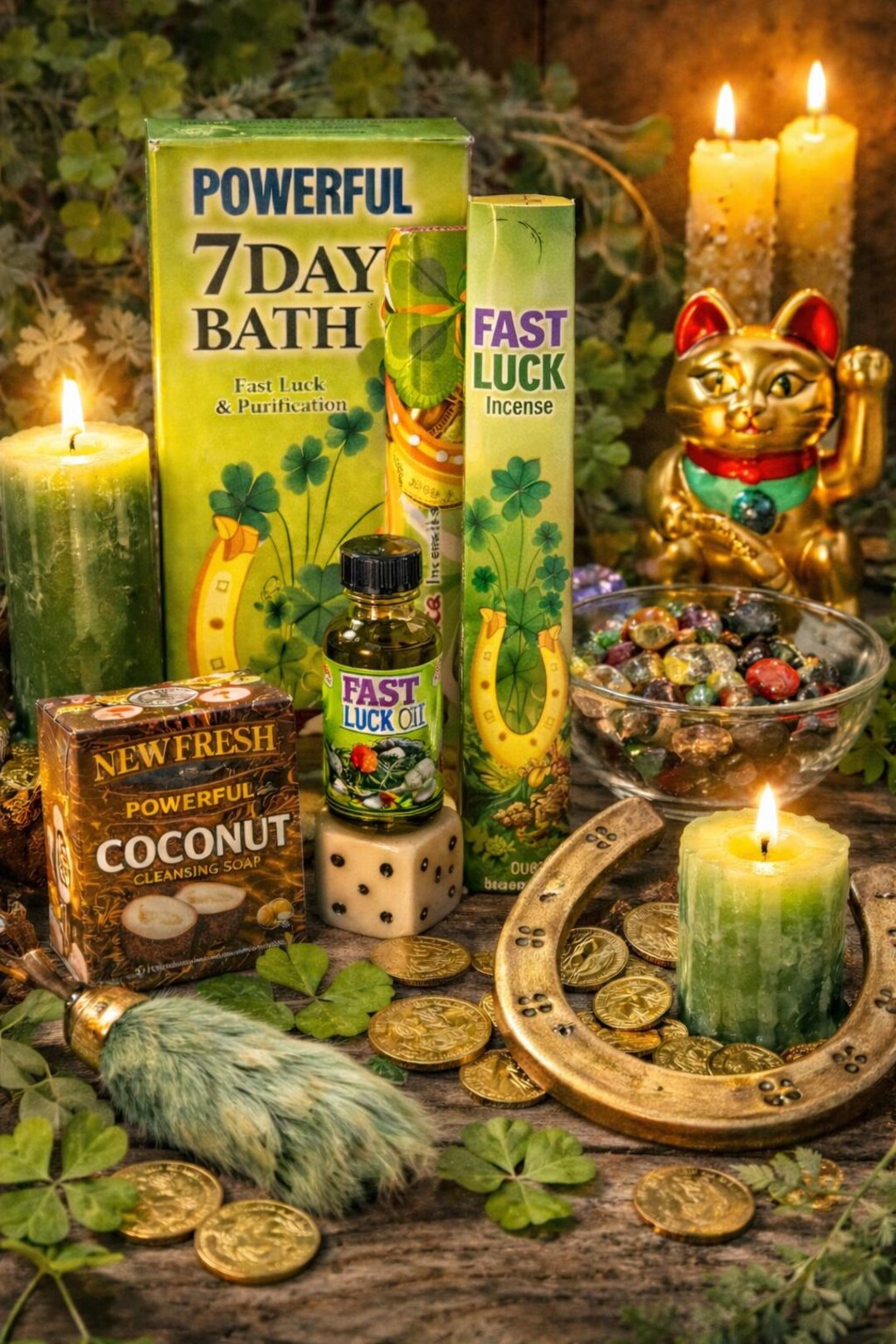 7-day Fast Luck Ritual Kit (spiritual Bath, Bar Soap, Oil, Candle and ...