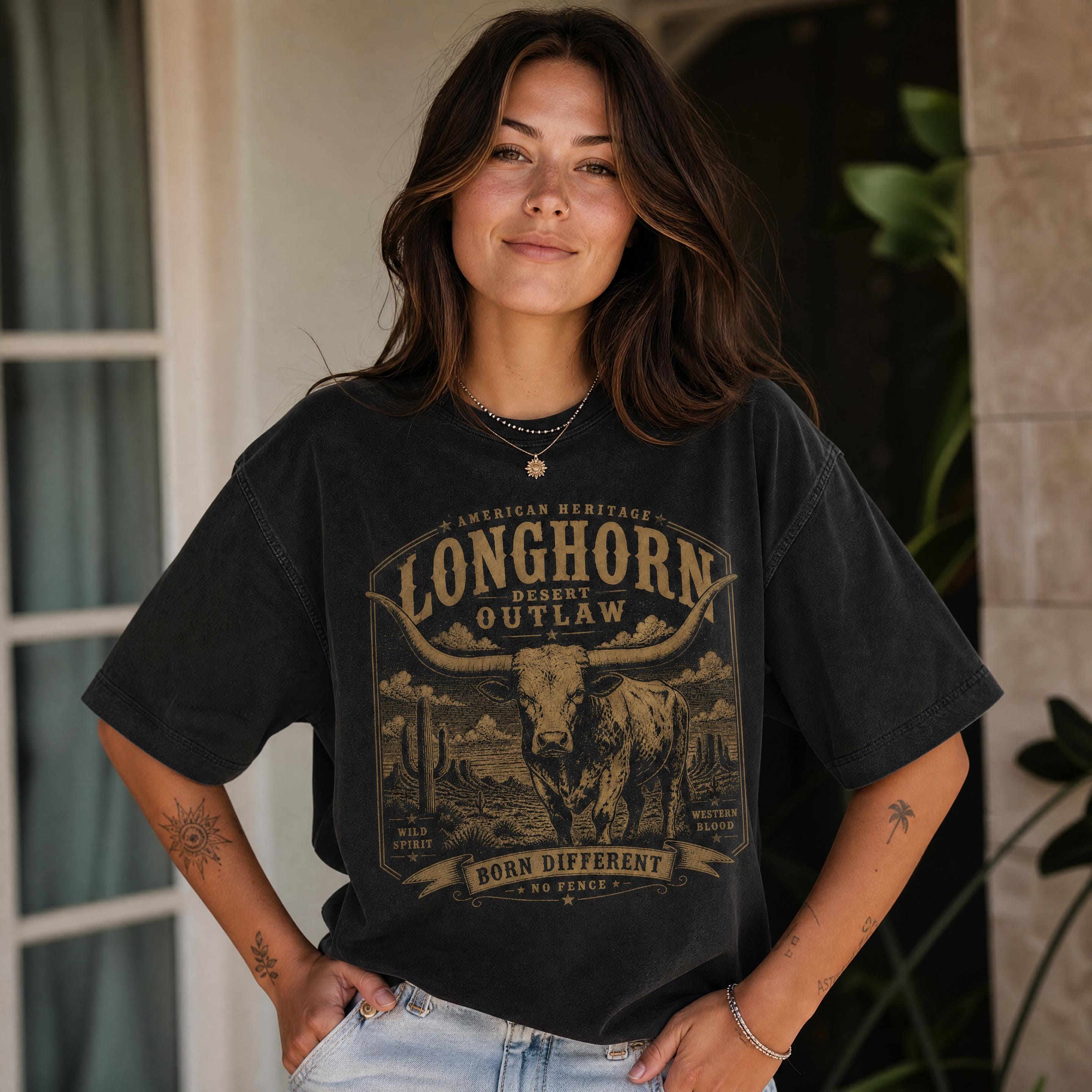 ロングホーンスカルtシャツ - Etsy 日本