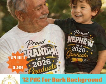 Stolze Familie eines 2026 Graduate PNG Bundle, Graduation Digital Download Set, Cousins Bruder Schwester Eltern Freund grad Party Grafikdatei