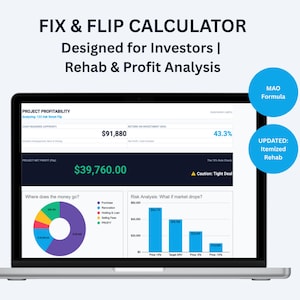 Calcolatrice per il rifacimento della casa / Budget di ristrutturazione, analisi del ROI (modello di Fogli Google)