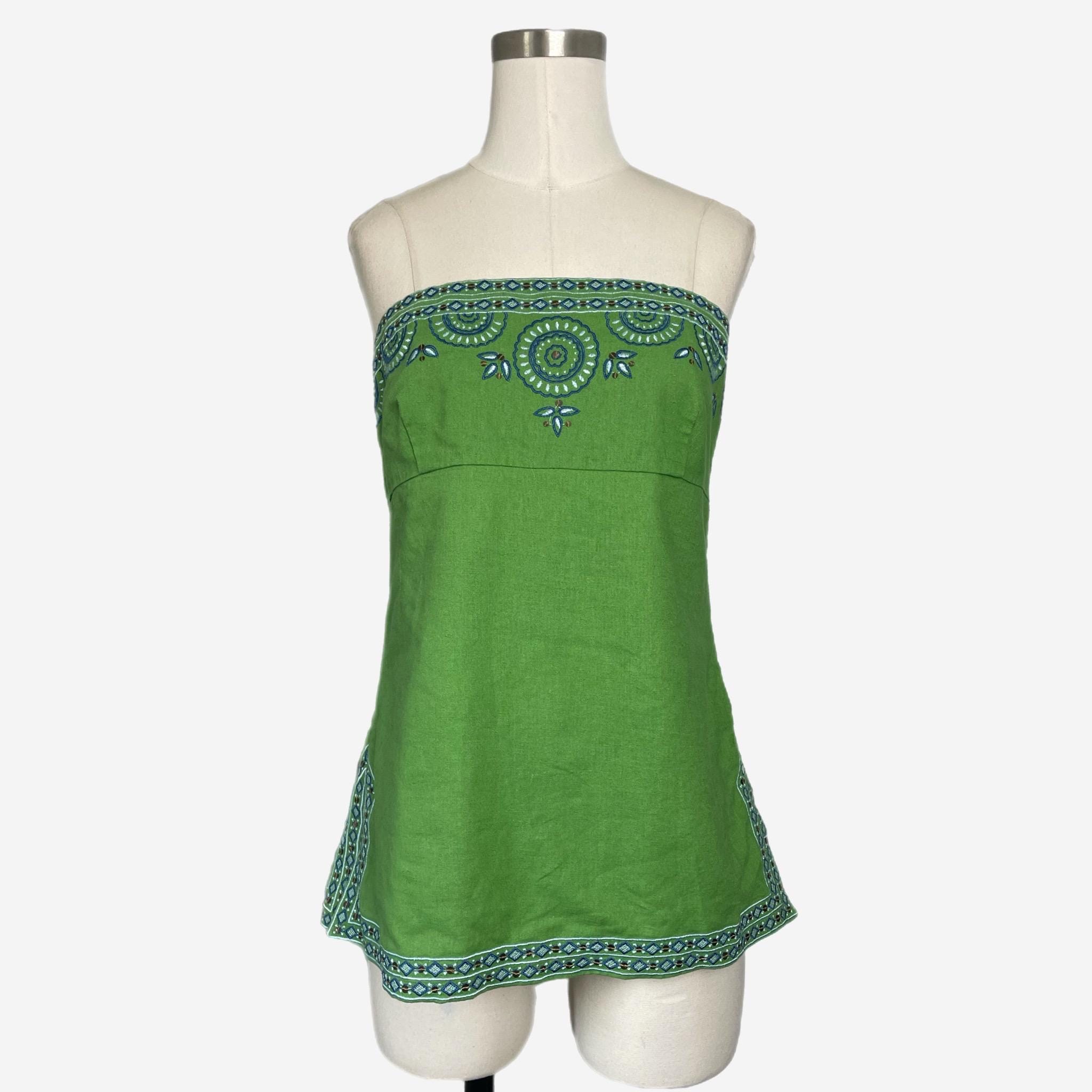 Strapless Sequin Green Dress - Etsy