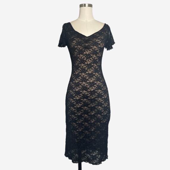 wet seal lace dress Wet Seal Dresses | Wet Seal Paisley Lace Long Sleeve Dress | Color: Black/Tan | Size: M