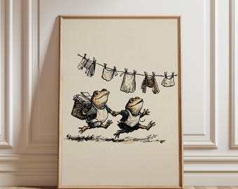 Frog Laundry Room Print, Funny Utility Room Wall Art, Quirky Frog Decor, Housewarming Gift