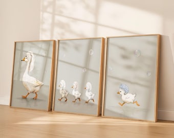 Goose Bathroom Wall Art Set of 3 | 30 x 40cm (digital download)