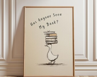 Book Lover Goose Print | Reading Nook Wall Art | Bookish Gift | Literary Decor Humour