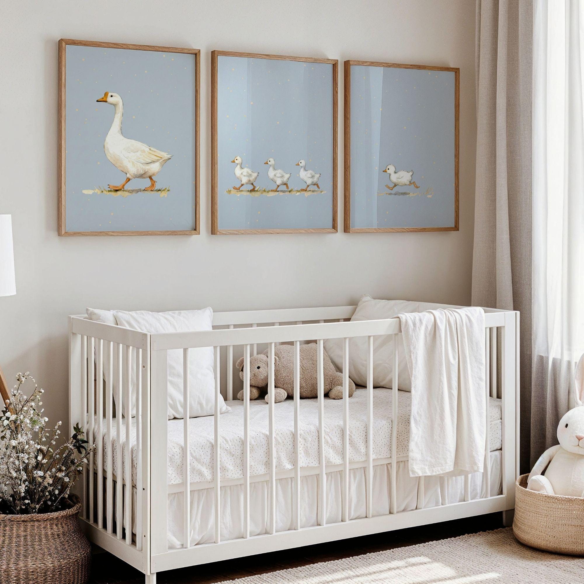 Mother Goose Nursery Wall Art Set of 3 | Watercolor Geese Print ...