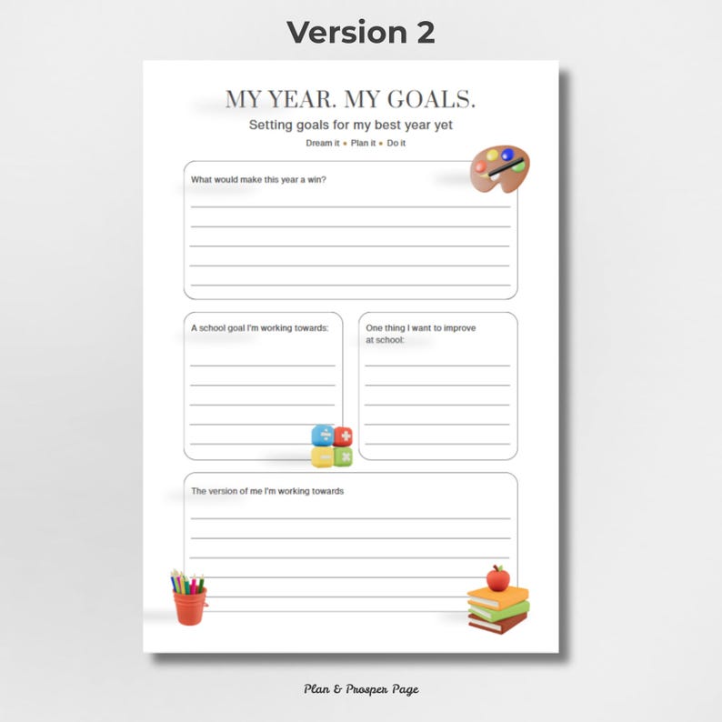 Teen Goals Worksheet Printable | School Goal Planner | Student Goal ...