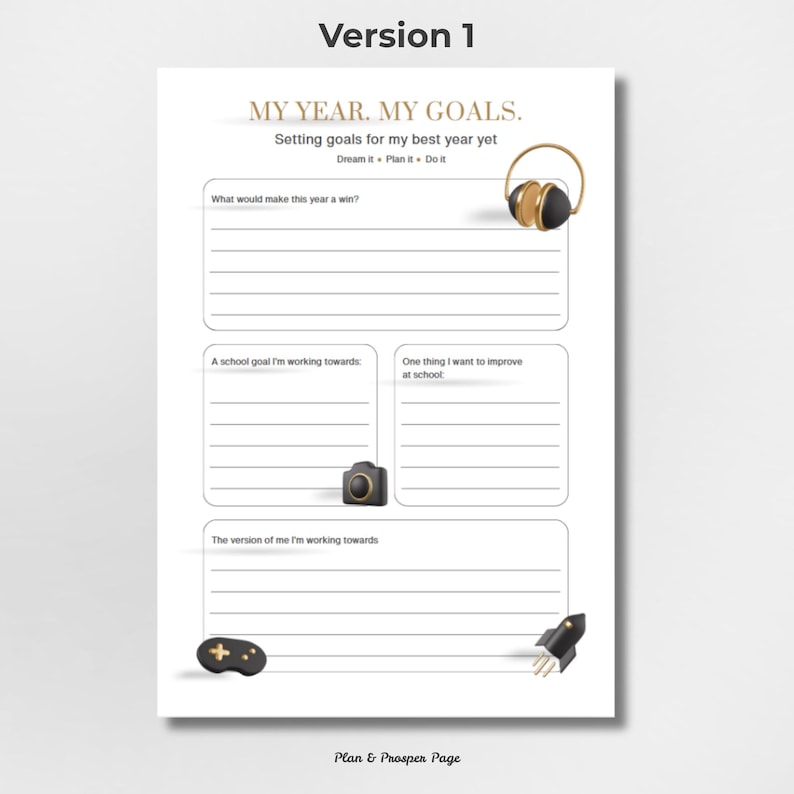 Teen Goals Worksheet Printable | School Goal Planner | Student Goal ...
