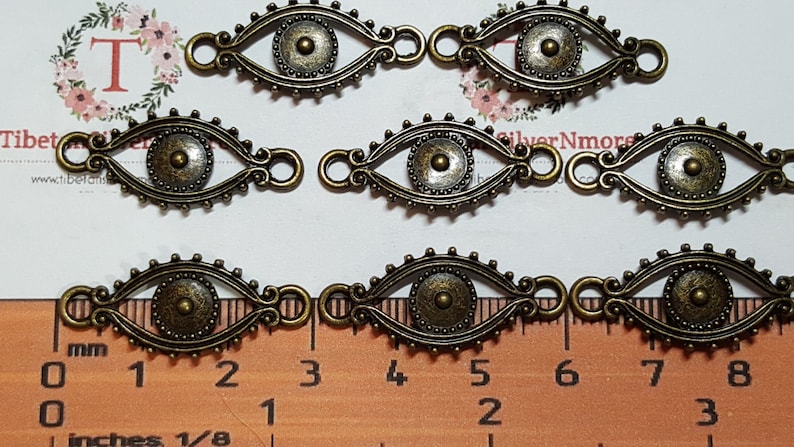18 pcs per pack 30x12mm The power of Eye Link Antique Bronze Finish Lead Free Pewter