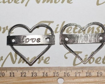 4 pcs per pack 46mm Love Link Findings Antique Silver Finish Lead Free Pewter