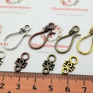 20 Paare pro Packung 23 x 11 mm Medium Fish Hook Verschluss Antik Silber, Kupfer, Bronze oder Gold Bleifreies Zinn.