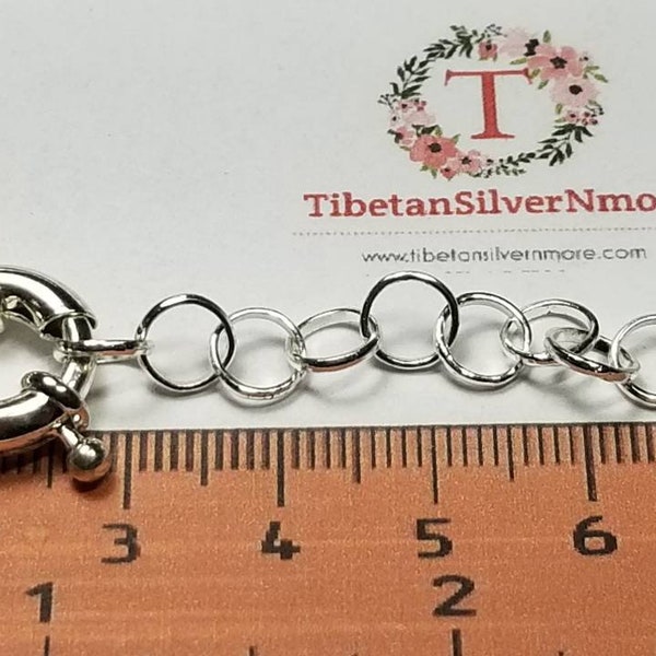 2 pairs per pack 16mm round clasp with 2" Extension round Chain Copper base metal Silver plated.