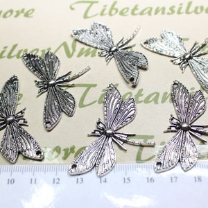 6 pcs per pack 50x30mm Medium Festoon Dragonfly Link Antique Silver Finish Lead free Pewter