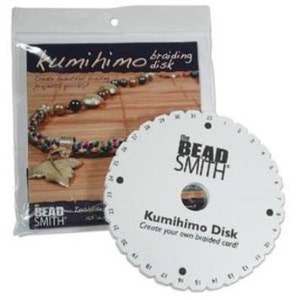 1 pc Original Bead Smith Kumihimo disk foam White and Black 6-inch round or square with 1-1/2 inch inside hole and 32 slots.