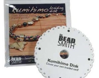 1 pc Original Bead Smith Kumihimo disk foam White and Black 6-inch round or square with 1-1/2 inch inside hole and 32 slots.