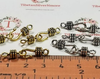 20 pairs per pack 15mm Hook 10mm Eye Pewter Clasp Antique Silver or Gold finish