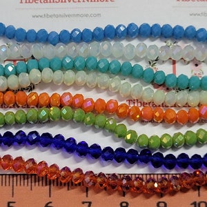 1 short strand of 4x3mm Faceted Rondelle Chinese Crystal color to choose