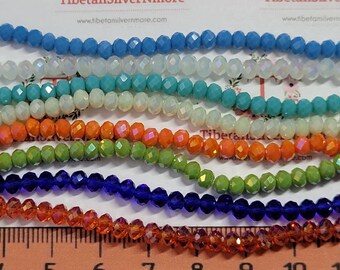 1 short strand of 4x3mm Faceted Rondelle Chinese Crystal color to choose