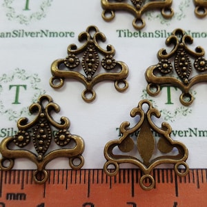 12 pcs per pack 20mm 3 holes Chandelier Earring findings Antique Bronze Finish Lead free Pewter