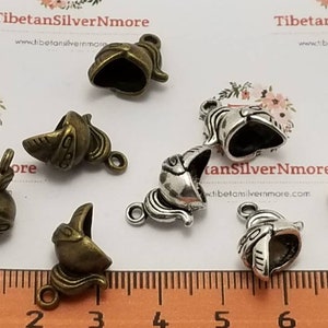 18 pcs per pack 16x8mm Spartan Armor Helmet Charm Antique Silver or Bronze Finish Lead Free Pewter