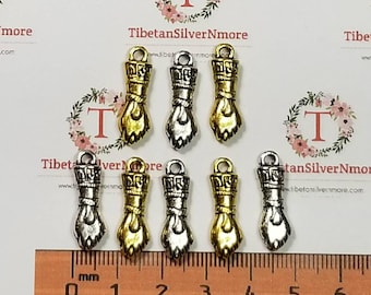 12 pcs per pack 19x8mm Brazilian Figa Fist Hand Charms Antique Silver or Gold Finish Lead Free Pewter