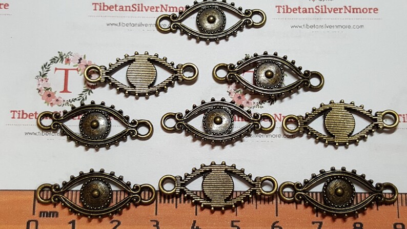 18 pcs per pack 30x12mm The power of Eye Link Antique Bronze Finish Lead Free Pewter