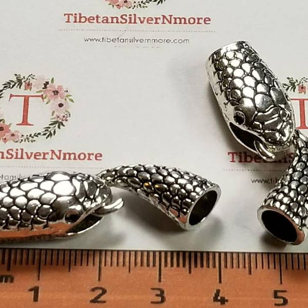 3 pairs per pack 22x12mm each 6x6.5mm opening 14mm depth Snake Head and Tail glue in hook clasp Silver Finish Lead Free Pewter