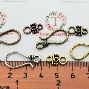 20 pairs per pack 23x11mm Medium Fish Hook Clasp Antique Silver, Copper, Bronze or Gold Lead Free Pewter.