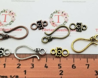20 pairs per pack 23x11mm Medium Fish Hook Clasp Antique Silver, Copper, Bronze or Gold Lead Free Pewter.