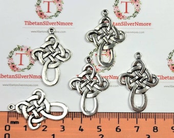 10 pcs per pack 30x20mm Solid Celtic Knots knot of the witches Cross Antique Silver Lead free Pewter