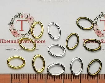 50 pcs per pack 10x7mm Open Oval jump ring 8x5mm inner size 2mm thickness in color to choose Lead Free Pewter