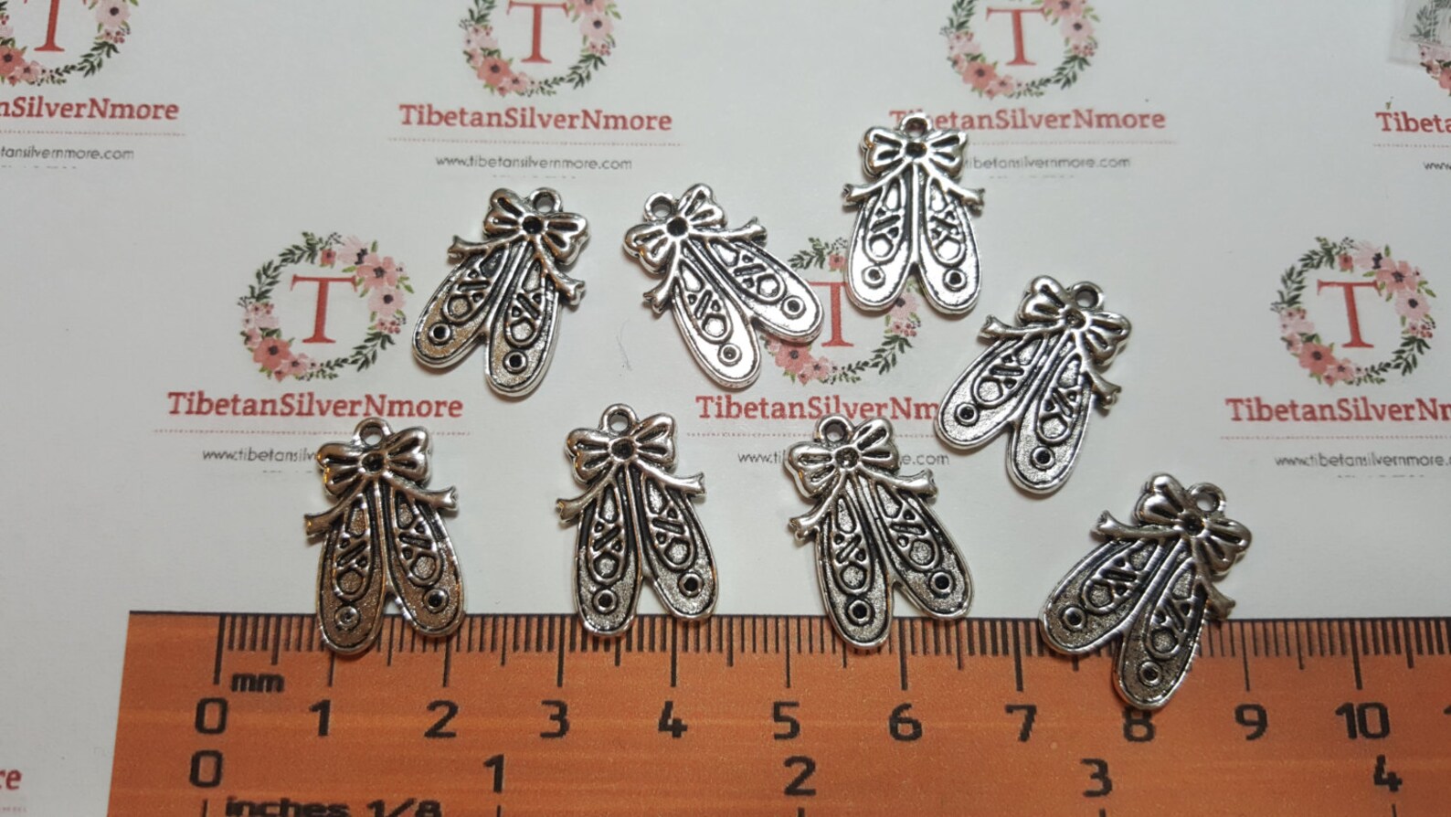 24 pieces a pack of 23x13mm reversible ballet shoes charm antique silver finish lead free pewter