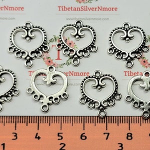 14 pcs per pack of 24mm Chandelier Filigree Earring Component Antique Silver Finish Lead free Pewter