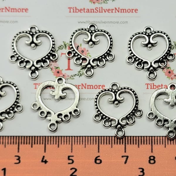 14 pcs per pack of 24mm Chandelier Filigree Earring Component Antique Silver Finish Lead free Pewter