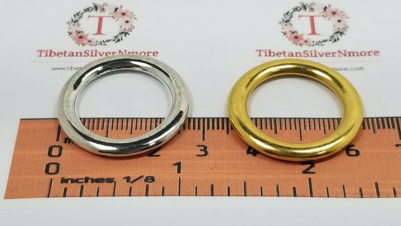 6 Pcs per Pack 20mm Smooth Solid Round Loop in Gold or Silver Tone Lead ...