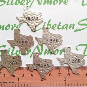 10 pcs per pack 30x28mm Medium Hammered Texas State Antique Silver Finish Lead Free Pewter