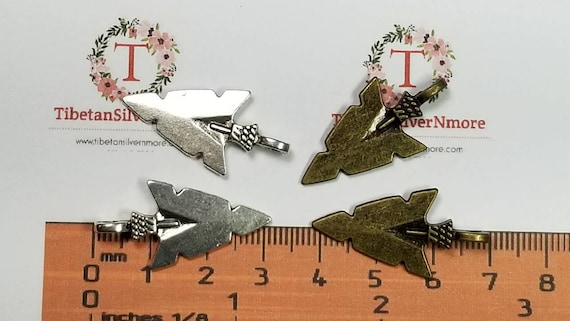12 pcs a pack 32x15mm Arrowhead Pendant Antique Silver or Bronze Lead free Pewter.