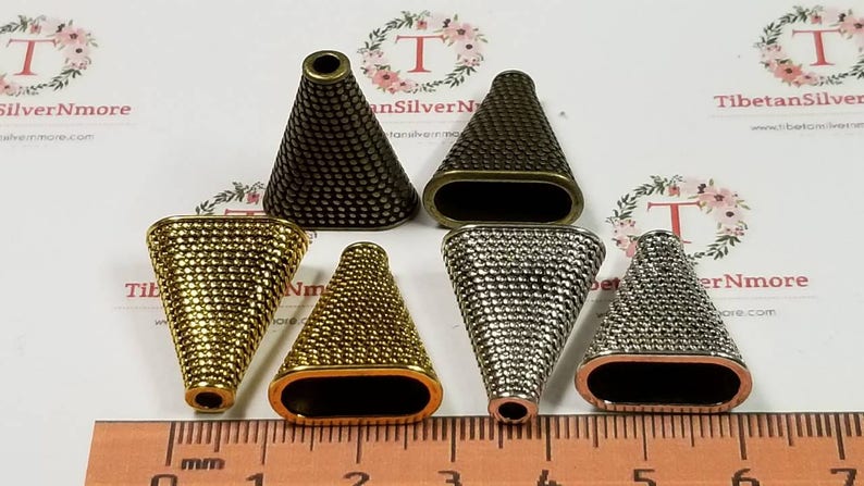 8 pcs per pack of 22x18x8mm solid Flat Oval Cone in color to choose Lead Free Pewter image 1