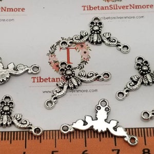 30 pcs per pack 27x10mm One side Festoon Vines Component Antique Silver or Gold Finish Lead free Pewter