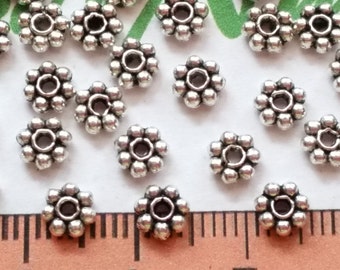 25 Gram per pack 5mm Bali Style Daisy Spacer Antique Silver or Bronze Finish Lead Free Pewter