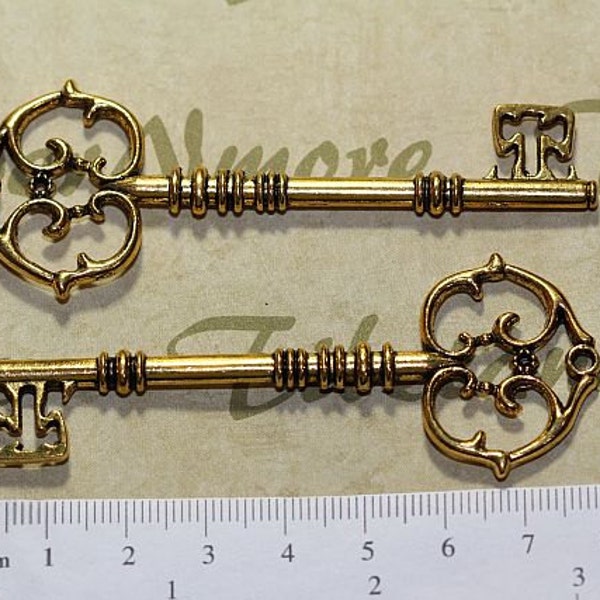 3 pcs per pack 80x28mm Antique Silver, Bronze or Gold Finish The Golden Key Prayer Lead Free Pewter.