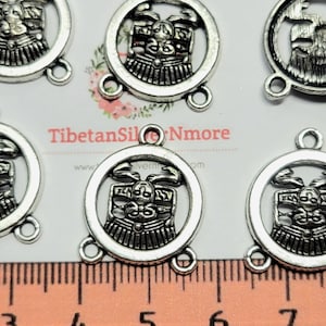 10 pcs per pack 20x12mm Mayan Glyph Charm Antique Silver Finish Lead Free Pewter