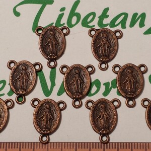 5 pcs Virgencita te Imploro Little Virgin Mary Charm Pendant 30x26mm Antique Bronze or Gold or Silver Lead Free Pewter.SLR0325.