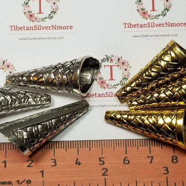 4 pcs per pack 30x18mm Large Cone Antique Silver or Gold Lead Free Pewter