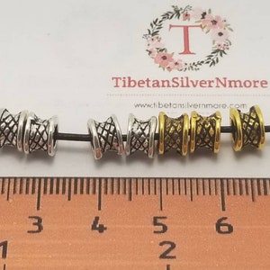 36 pcs per pack 7x5mm Rondelle Spacer Bead Textured Antique Silver or Gold Finish Lead Free Pewter image 2