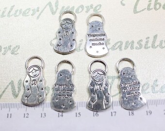 8 pz per confezione 32x14mm che medie dimensioni pregare ragazza Charms in argento antico piombo gratis peltro.