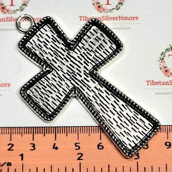 1 pc per pack of 81x50mm Large Filler Cross Antique Silver Lead free Pewter