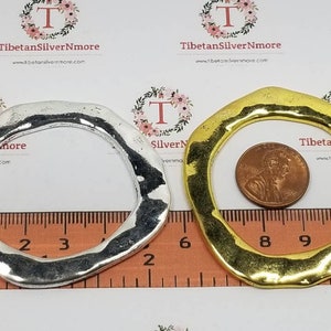 2 pcs per pack Extra Large Flat Link 59mm the outside Loop and 39mm inner Loop Silver or Gold tone Lead Free Pewter