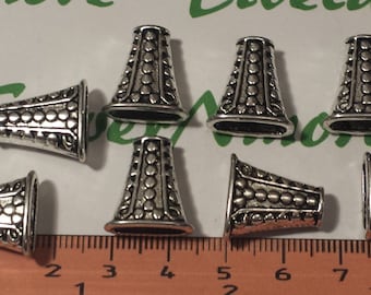 8 pcs per pack of 16x15mm Flat Bali Oval Cone 6x12mm opening Antique Silver Lead Free Pewter