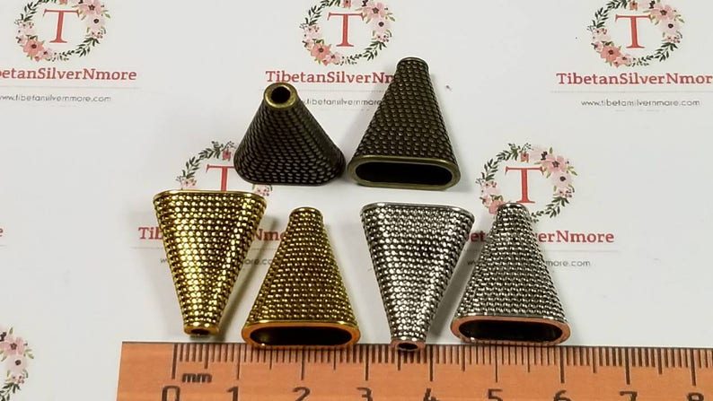 8 pcs per pack of 22x18x8mm solid Flat Oval Cone in color to choose Lead Free Pewter image 3